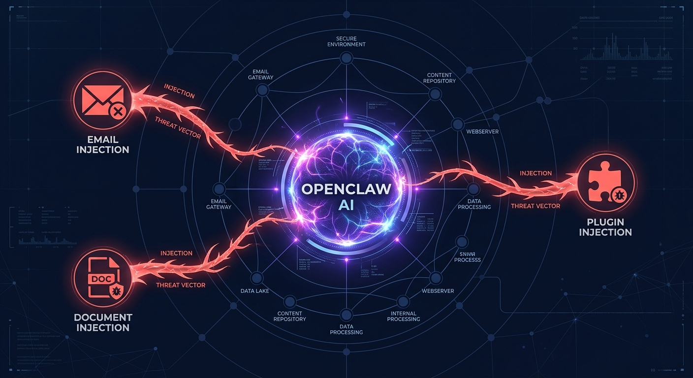 prompt injection attacks reach an OpenClaw AI agent